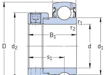 Wkład łożyska 1-1/4" / 31.75x62x18 mm SKF YET206104SKF