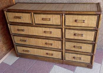 Komoda Rattanowa z szufladami 120x39x84 cm, transport