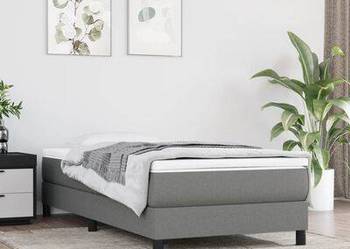 vidaXL Rama łóżka, ciemnoszara, 90 x 200 cm, tapicerowana tkani(sku3120493)
