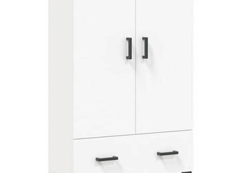 Wysoka szafka biała 695x31x115 cm materiał drewnopochodny WM-828236