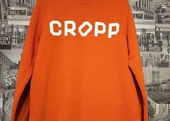 Pomarańczowa Bluza Bawełniana Cropp Logo Streetwear Longsleeve M
