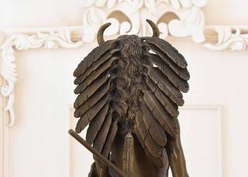 Indianin Z Włócznią - Apacz Western - Figura Rzeźba z Brązu Ozdoba Prezent