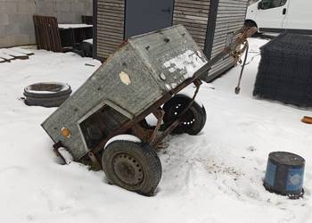 Przyczepka ogrodowa do quada traktorka ogrodowego stalowa na resorach