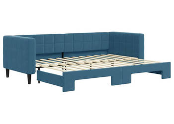 Sofa rozsuwana niebieska aksamit 80x200 cm WM-3196683