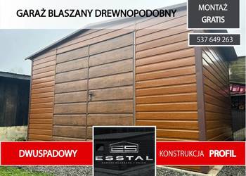 Garaż BLASZANY|Blaszak|Garaże Blaszane |Schowek|Drewnopodobny -ESSTAL-