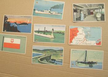 Czekolada A.Piasecki karteczki przedwojenne Morze Polskie