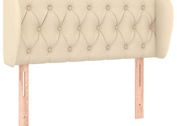 Zagłówek uszak kremowy 103x23x78/88 cm tkanina WM-3117475