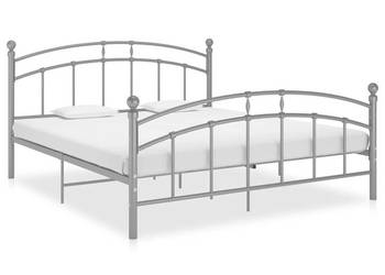 Łóżko Metalowe Szare Rama Łóżka Ze Stelażem 140 x 200 cm WM-324978