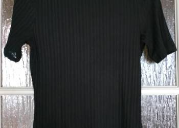 CZARNA bluzeczka z H&M w prążki, bluzka krótkie rękawy, r. S