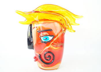 Figurka Murano style WAZON twarz design abstrakcja
