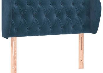 Zagłówek uszak ciemnoniebieski 93x23x78/88 cm aksamitny WM-3117520