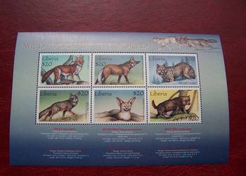 Liberia 1999 MNH Fauna Zwierzęta Dzikie psy Wilk Lis Fenek