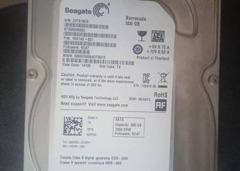 Dysk Twardy Seagate Barakuda 500GB ST500DM002 100% sprawny