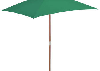 Parasol ogrodowy na drewnianym słupku 150 x 200 cm zielony WM-44534