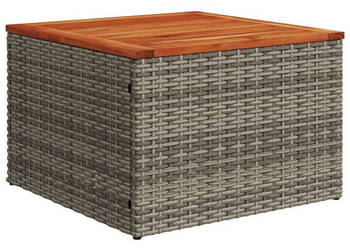 Stół ogrodowy szary 55x55x37 cm rattan PE i drewno akacjowe WM-366126