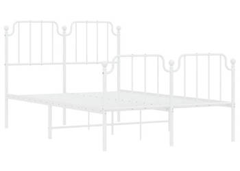 Łóżko Metalowe Białe Rama Łóżka Ze Stelażem Biała 120x200 cm WM-373952