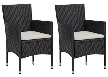 Krzesła ogrodowe 2 szt. polirattan czarne WM-46179