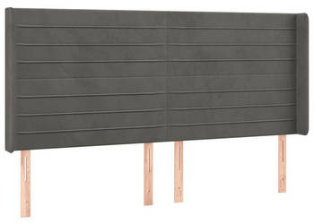 Zagłówek do łóżka z LED ciemnoszary 183x16x118/128cm aksamit WM-3124249