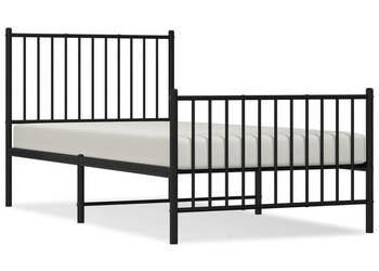 Łóżko Metalowe Czarne Rama Łóżka Ze Stelażem 90x190 cm WM-350874