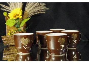 Komplet 5 kubków ceramicznych DPRK – Korea Północna, lata 70.–80. vintage