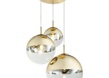 LAMPA wisząca 3 Złote Kule GLOBO Żyrandol VARUS 15855-3 szklana OPRAWA