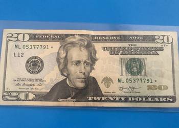 Banknot 20 dollarow - ciekawy numer z gwiazdka
