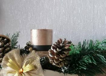Stroik świąteczny w naczyniu ceramicznym. Dwustronna dekoracja