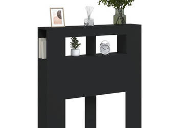 Wezgłowie łóżka z LED czarne 100x185x1035 cm WM-837331