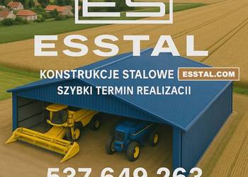 DUŻY Garaż Blaszany GRAFITOWY | Wiata Magazynowa | Hala - ESSTAL-