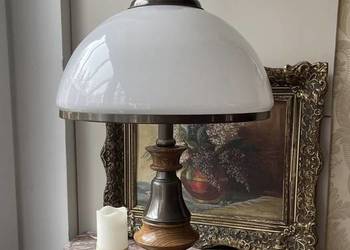 2 ekskluzywne lampy lampa drewno mosiądz porcelana