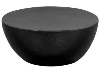 Stolik kawowy z młotkowanego aluminium 70 x 30 cm czarny WM-246510