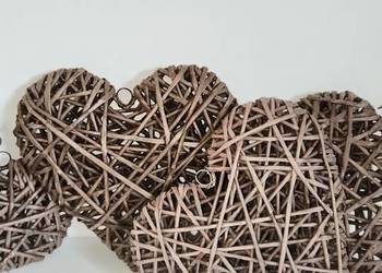Serca z wikliny papierowej 3D 23cm