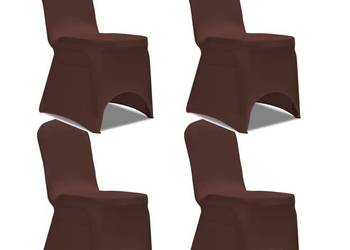 vidaXL Elastyczne pokrowce na krzesło brązowe 4 szt.(SKU:131416)