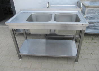 Zlew Gastronomiczny 2 Komorowy Z Półką 120/60/85