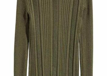 sweter khaki H&M xs 34 pagony bluzka