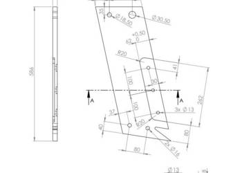 Słupica prawa pługa podeszwowego SMI122763