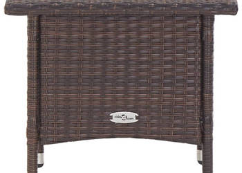 Stolik herbaciany brązowy 50 x 50 x 47 cm polirattan WM-46251