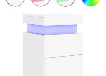 vidaXL Szafka nocna z oświetleniem LED, biała, 35x39x55 cm(SKU:836749)