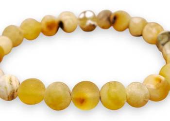 Bransoletka z bursztynu, BURSZTYN bałtycki barok matowy mleczny #912