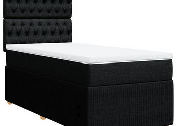 Łóżko z Materacem Kontynentalne Czarne Do Sypialni 90x200 cm WM-3291948
