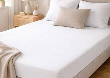 Prześcieradło 160x200 king size białe z gumką NOWE