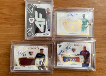 Piast Gliwice zestaw kart, autografy, elementy strojów