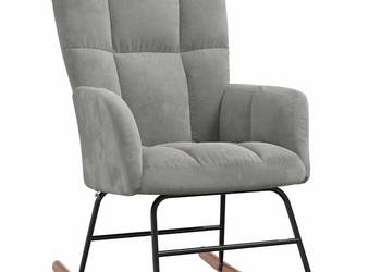 vidaXL Fotel bujany, jasnoszary, tapicerowany aksamitem(SKU:328139)