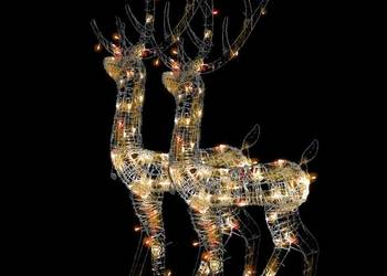 vidaXL Akrylowe renifery ozdobne, 2 szt., 120 cm, kolorowe（SKU:3154351）