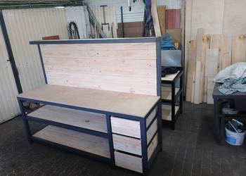 Stół - regał warsztatowy (falbanek) na wymiar