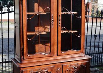 Witryna ludwik dębowa brązowa stylowa kredens