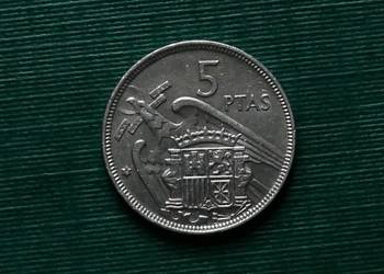 HISZPANIA - 5 peset, 1957r. (75 w gwiazdce)