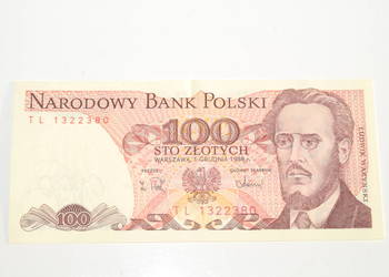 Stary banknot 100 złotych Waryński 1988 antyk