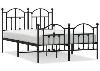 Łóżko Metalowe Czarne Rama Łóżka Ze Stelażem 120x200cm WM-353455