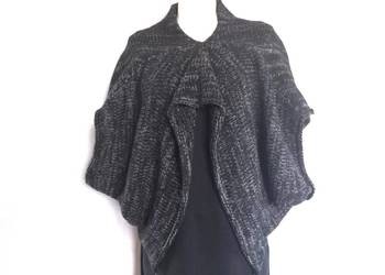 Ponczo damskie Sweter czarny r. M-XL dzianina NOWE
